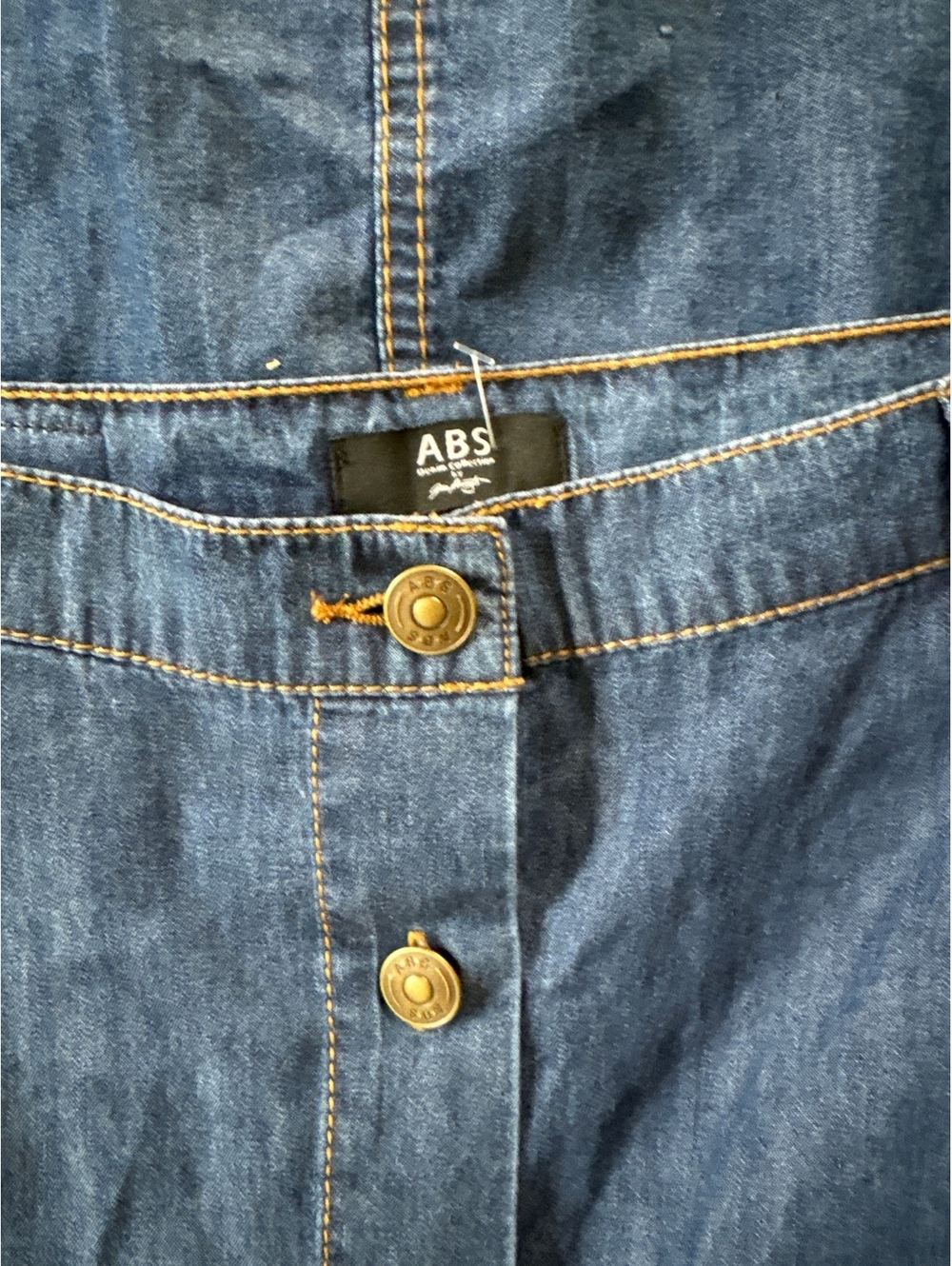 Denim knee length skirt retro collegiate fall vibes ABS 29, excellent - Picture 2 of 4